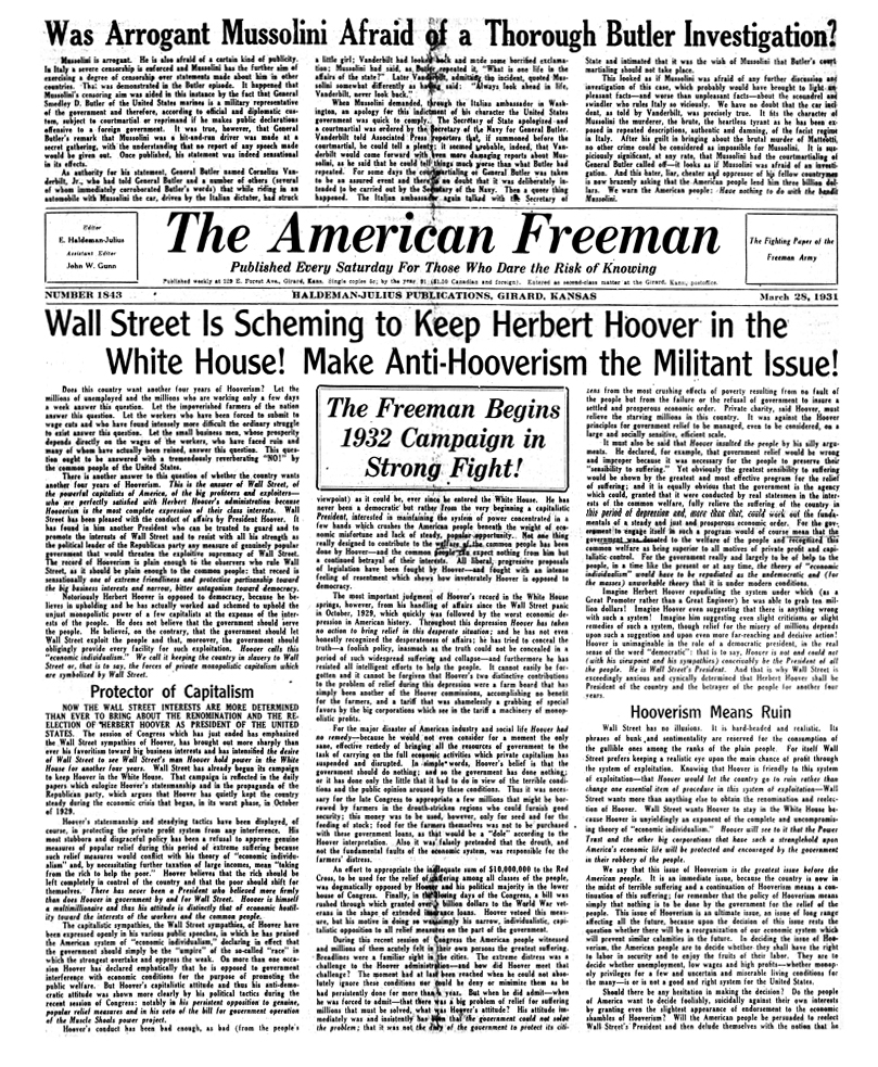 The American Freeman, Number 1843, Mar. 28, 1931